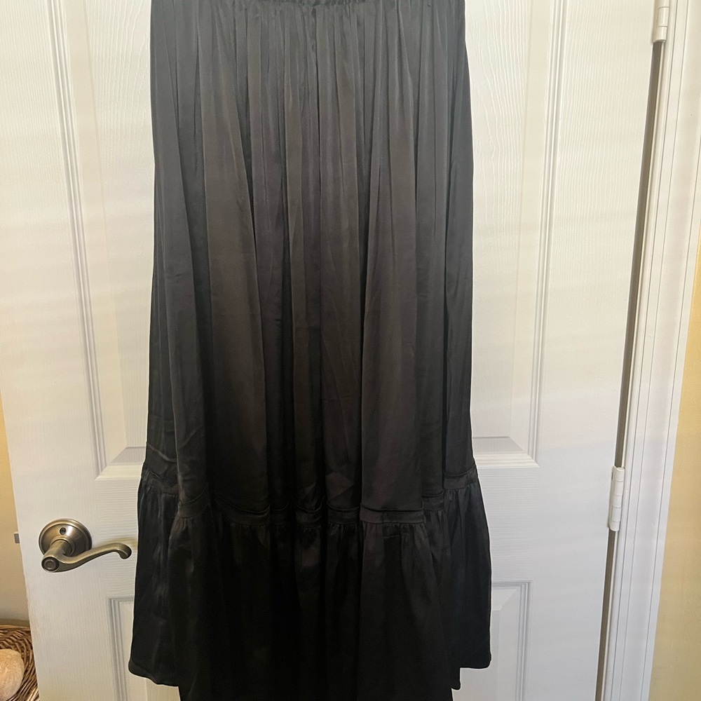 Women's Black Tiered Maxi Skirt